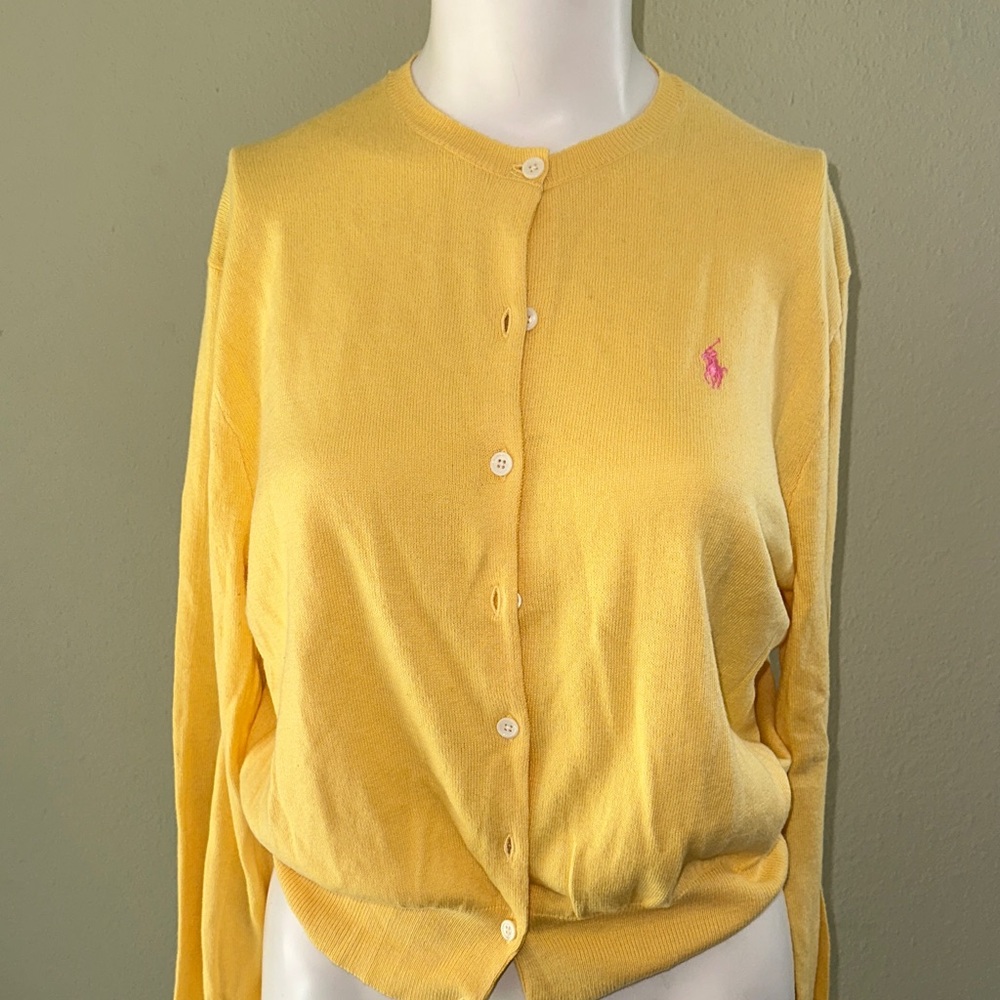 Ralph Lauren Yellow Cardigan Sweater
